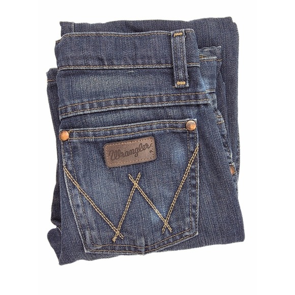 Wrangler Retro Slim Fit Relaxed Boot Cut Denim Jeans Boy's Size 12 - 25x30 - Picture 4 of 5